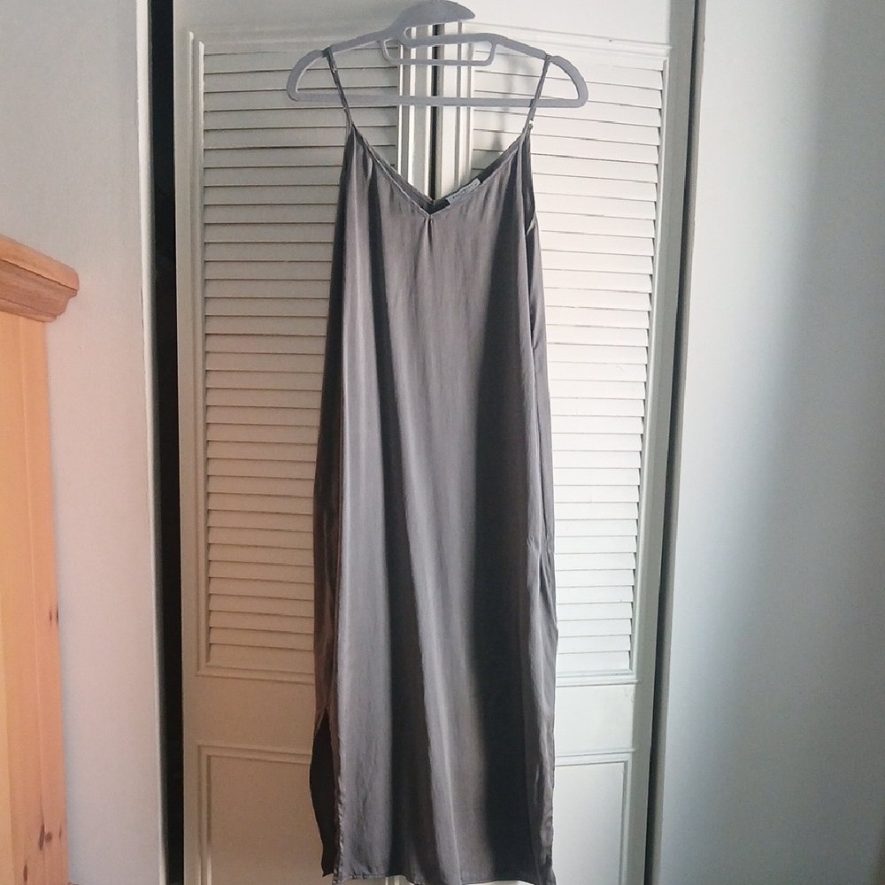 Equipment Gray 100% Silk Slip Dress